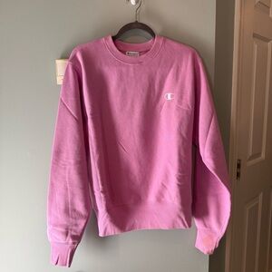 Champion Reverse Weave Pink Crewneck Sweatshirt Small